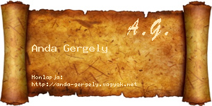 Anda Gergely névjegykártya