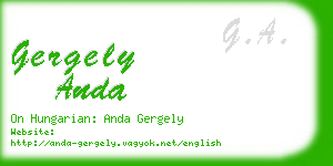 gergely anda business card